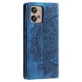 For Motorola Moto G32 Totem Embossed Magnetic Leather Phone Case(Blue)