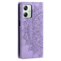 For Motorola Moto G54 Totem Embossed Magnetic Leather Phone Case(Purple)