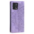 For Motorola Moto G72 Totem Embossed Magnetic Leather Phone Case(Purple)