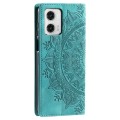 For Motorola Moto G73 Totem Embossed Magnetic Leather Phone Case(Green)