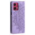 For Motorola Moto G84 Totem Embossed Magnetic Leather Phone Case(Purple)