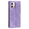 For Motorola Moto G Stylus 2023 4G Totem Embossed Magnetic Leather Phone Case(Purple)