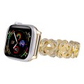 For Apple Watch SE 2023 44mm Hearts Crossed Diamond Metal Watch Band(Gold)