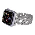 For Apple Watch SE 2023 40mm Hearts Crossed Diamond Metal Watch Band(Starlight Color)