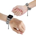 For Apple Watch Series 8 45mm Beaded Onyx Retractable Chain Watch Band(Grey)