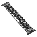 For Apple Watch SE 2022 40mm Beaded Diamond Bracelet Watch Band(Black)