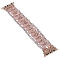 For Apple Watch Series 7 41mm Beaded Diamond Bracelet Watch Band(Pink)