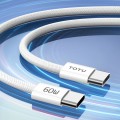 TOTU CB-10-CC 60W USB-C / Type-C to Type-C Silicone Braided Data Cable, Length:1.2m(White)