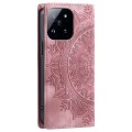 For Xiaomi 14 Totem Embossed Magnetic Leather Phone Case(Rose Gold)