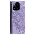 For Xiaomi 14 Totem Embossed Magnetic Leather Phone Case(Purple)