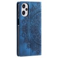 For Xiaomi Poco F5 / Redmi Note 12 Turbo Totem Embossed Magnetic Leather Phone Case(Blue)