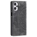 For Xiaomi Poco F5 / Redmi Note 12 Turbo Totem Embossed Magnetic Leather Phone Case(Grey)