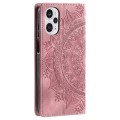 For Xiaomi Poco F5 / Redmi Note 12 Turbo Totem Embossed Magnetic Leather Phone Case(Rose Gold)