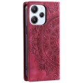 For Xiaomi Redmi 12 4G/5G / Note 12R Totem Embossed Magnetic Leather Phone Case(Red)