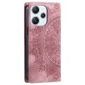 For Xiaomi Redmi 12 4G/5G / Note 12R Totem Embossed Magnetic Leather Phone Case(Rose Gold)