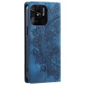 For Xiaomi Redmi 10C 4G Global / 10 India Totem Embossed Magnetic Leather Phone Case(Blue)
