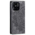 For Xiaomi Redmi 10C 4G Global / 10 India Totem Embossed Magnetic Leather Phone Case(Grey)