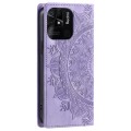 For Xiaomi Redmi 10C 4G Global / 10 India Totem Embossed Magnetic Leather Phone Case(Purple)