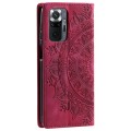 For Xiaomi Redmi Note 10 Pro 4G Global Totem Embossed Magnetic Leather Phone Case(Red)