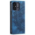 For Xiaomi Redmi 11A 4G Global Totem Embossed Magnetic Leather Phone Case(Blue)