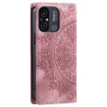 For Xiaomi Redmi 11A 4G Global Totem Embossed Magnetic Leather Phone Case(Rose Gold)