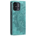 For Xiaomi Redmi 11A 4G Global Totem Embossed Magnetic Leather Phone Case(Green)