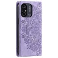For Xiaomi Redmi 11A 4G Global Totem Embossed Magnetic Leather Phone Case(Purple)