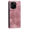 For Xiaomi Redmi 10A 4G Global / Poco C55 Totem Embossed Magnetic Leather Phone Case(Rose Gold)