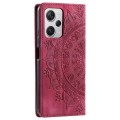 For Xiaomi Redmi Note 12 Pro+ Global Totem Embossed Magnetic Leather Phone Case(Red)