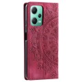 For Xiaomi Redmi Note 12 5G Global Totem Embossed Magnetic Leather Phone Case(Red)