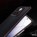 For Xiaomi 14 Pro Aurora Series Lens Protector + Metal Frame Phone Case(Black Red)