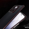 For Xiaomi 14 Aurora Series Lens Protector + Metal Frame Phone Case(Black Purple)