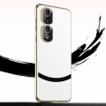 For Honor 80 Gilt Leather Electroplated Phone Case(White)