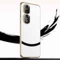 For Honor 80 Pro Gilt Leather Electroplated Phone Case(White)