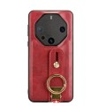 For Huawei Mate 60 RS Ultimate Wristband Leather Back Phone Case(Red)