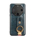 For Huawei Mate 60 RS Ultimate Wristband Leather Back Phone Case(Blue)