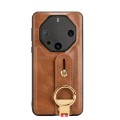 For Huawei Mate 60 RS Ultimate Wristband Leather Back Phone Case(Brown)