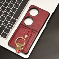 For Huawei Pocket 2 Wristband Leather Back Phone Case(Red)