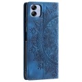 For Samsung Galaxy A04e 4G/F04/M04 Totem Embossed Magnetic Leather Phone Case(Blue)