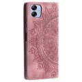 For Samsung Galaxy A04e 4G/F04/M04 Totem Embossed Magnetic Leather Phone Case(Rose Gold)
