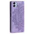 For Samsung Galaxy A04e 4G/F04/M04 Totem Embossed Magnetic Leather Phone Case(Purple)