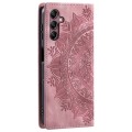 For Samsung Galaxy A05s Totem Embossed Magnetic Leather Phone Case(Rose Gold)
