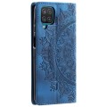 For Samsung Galaxy A12 5G/M12/F12 Totem Embossed Magnetic Leather Phone Case(Blue)