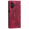 For Samsung Galaxy A13 4G / 5G Totem Embossed Magnetic Leather Phone Case(Red)