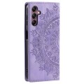 For Samsung Galaxy A15 4G Totem Embossed Magnetic Leather Phone Case(Purple)