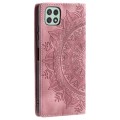 For Samsung Galaxy A22 5G / A22s 5G Totem Embossed Magnetic Leather Phone Case(Rose Gold)