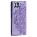 For Samsung Galaxy A22 5G / A22s 5G Totem Embossed Magnetic Leather Phone Case(Purple)