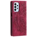 For Samsung Galaxy A23 4G / F23 5G Totem Embossed Magnetic Leather Phone Case(Red)