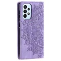 For Samsung Galaxy A23 4G / F23 5G Totem Embossed Magnetic Leather Phone Case(Purple)