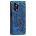 For Samsung Galaxy A32 4G Totem Embossed Magnetic Leather Phone Case(Blue)